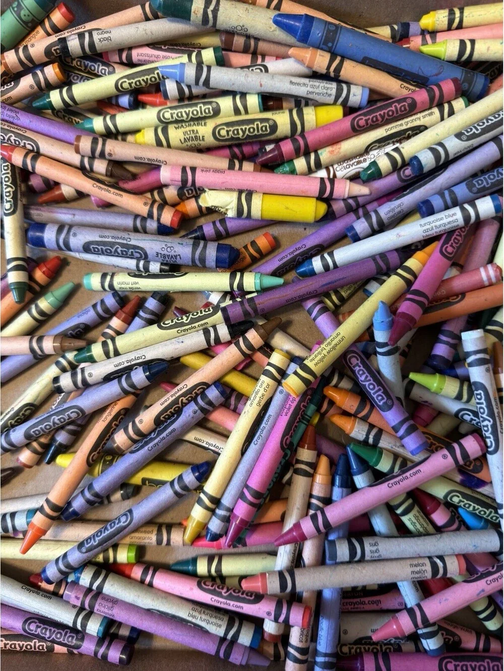 Lot of Crayola Crayons includes dandelion macaroni and cheese And Others